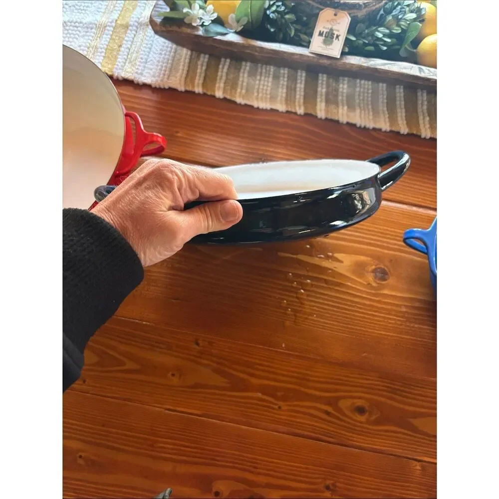 Dansk Red and White Enamel Braiser